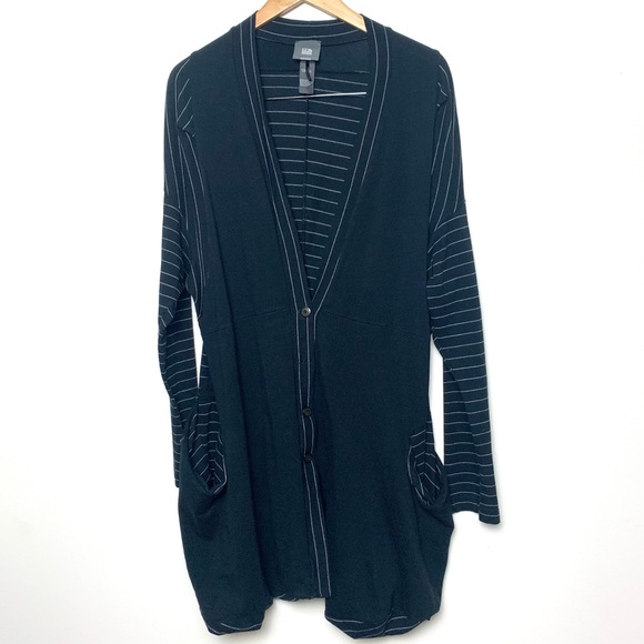 Lilith Paris French Lagenlook V Neck Black Cardigan - Picture 1 of 15